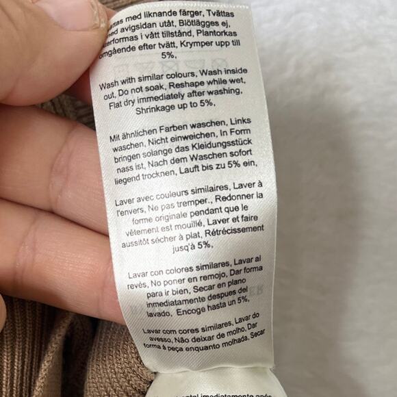 By Malene Birger Knit Side Slit Tan Sweater Vest sz XS Boho Euro Lagenlook - Picture 10 of 13